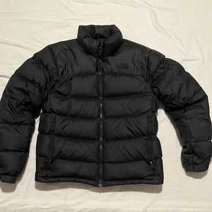 North Face down jacket all black size M